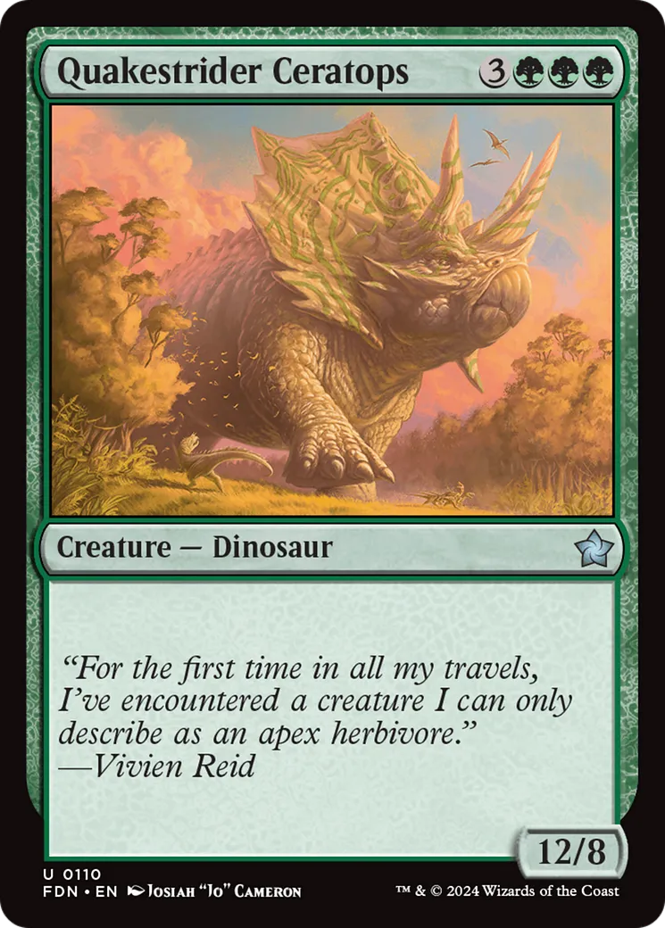 Cératops enjambeur de séisme — Foundations — Magic: The Gathering