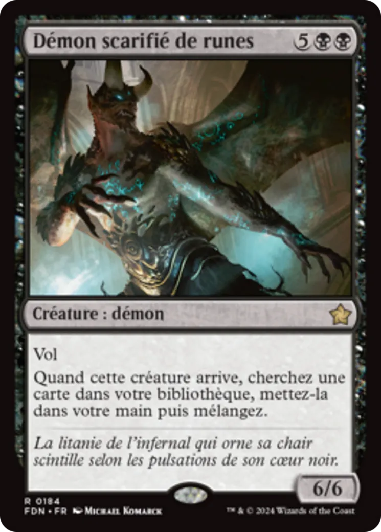 Démon scarifié de runes — Foundations — Magic: The Gathering