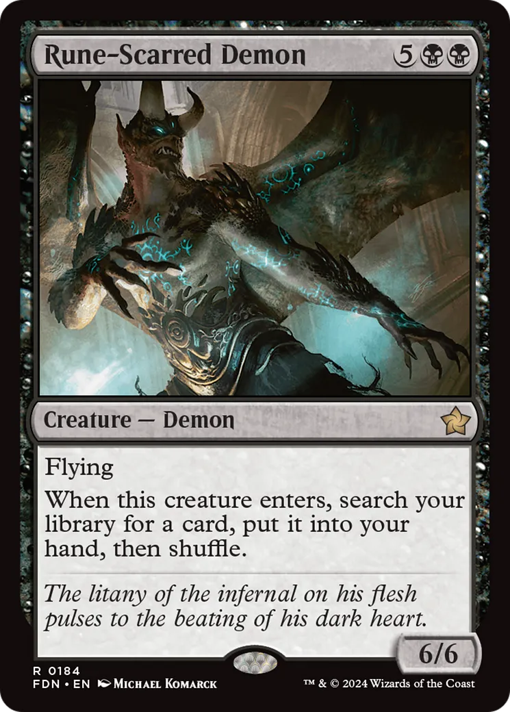 Rune-Scarred Demon — Foundations — Magic: The Gathering