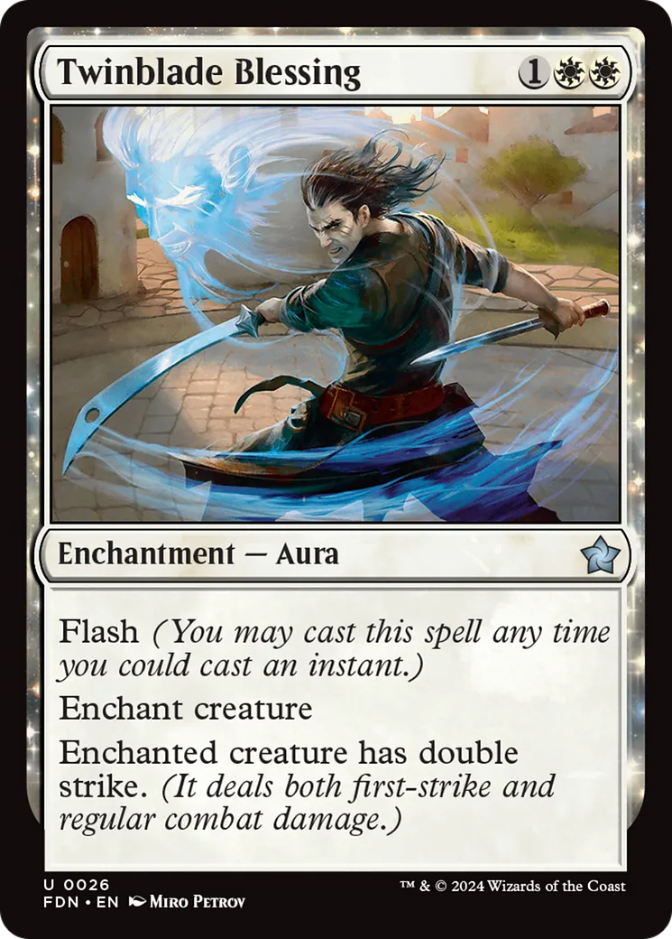 Twinblade Blessing — Foundations — Magic: The Gathering