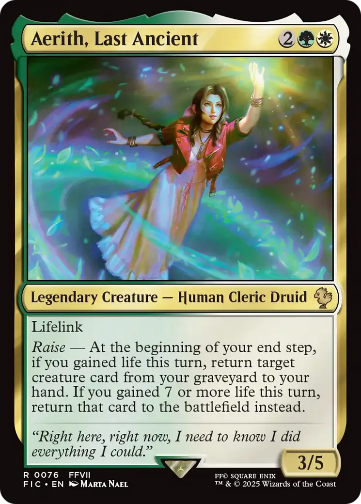 Aerith, dernière des Anciens — Final Fantasy Commander — Magic: The Gathering