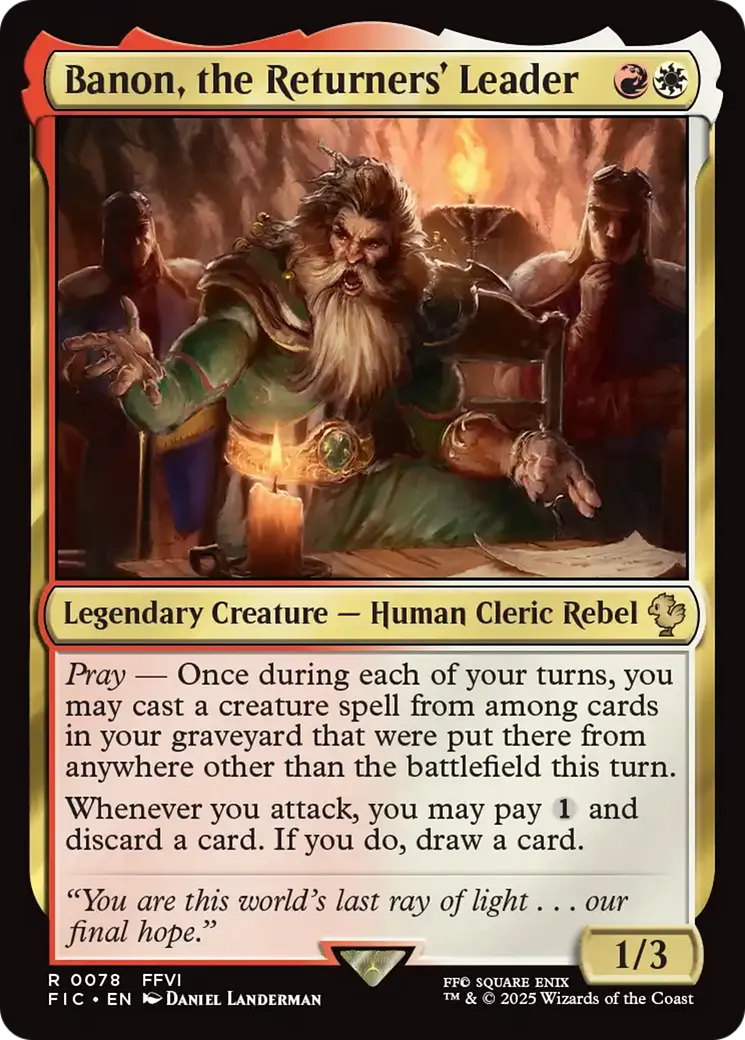 Banon, the Returners' Leader — Final Fantasy Commander — Magic: The Gathering