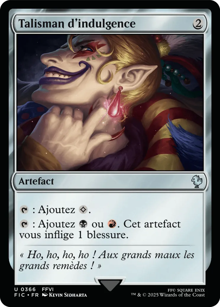 Talisman d'indulgence — Final Fantasy Commander — Magic: The Gathering
