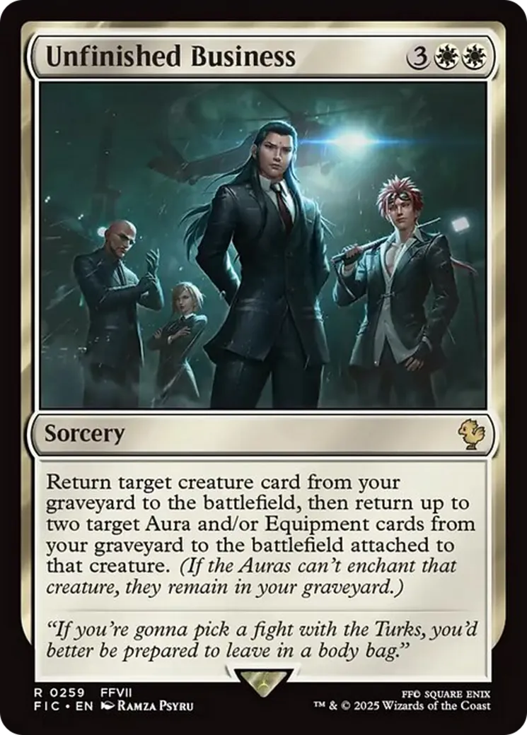 Unfinished Business — Final Fantasy Commander — Magic: The Gathering
