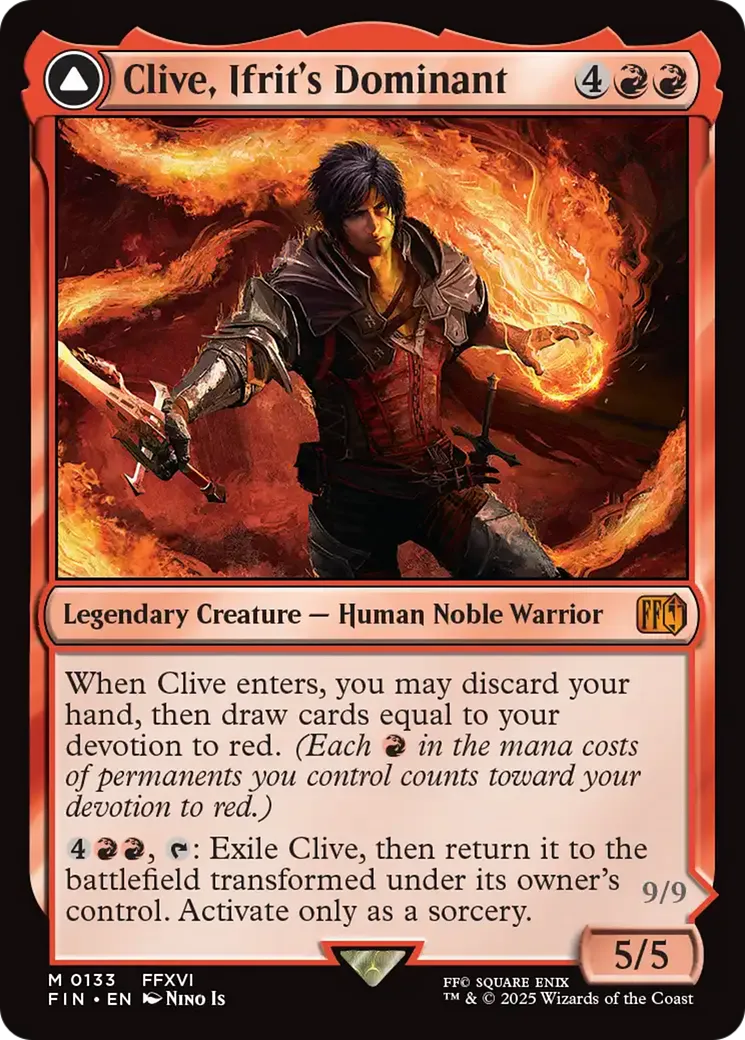 Clive, Émissaire d'Ifrit // Ifrit, Primordial du feu — Final Fantasy — Magic: The Gathering