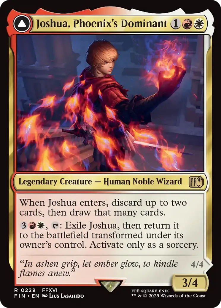 Joshua, Émissaire de Phénix // Phénix, Primordial du feu — Final Fantasy — Magic: The Gathering