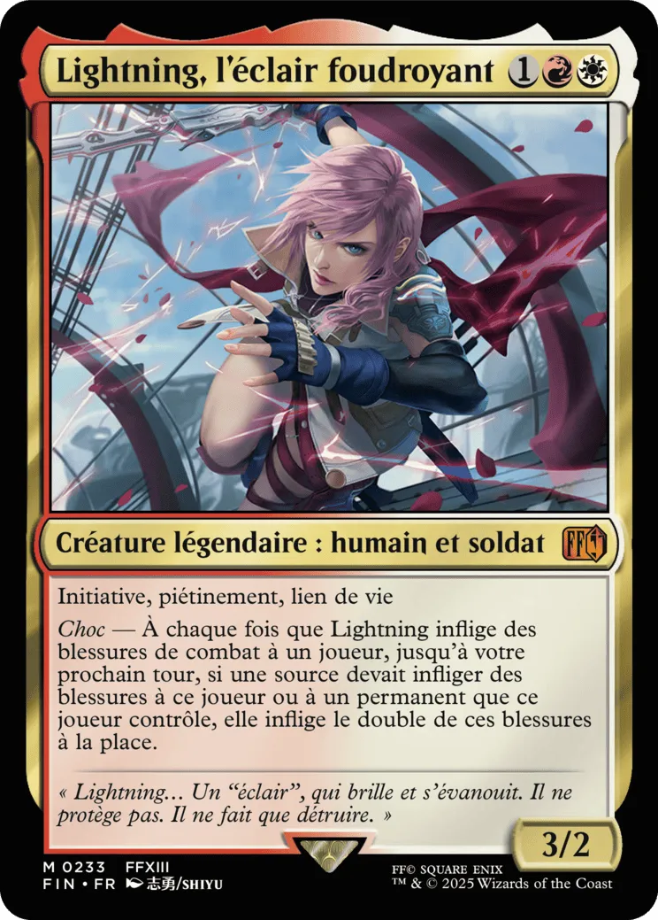 Lightning, l'éclair foudroyant — Final Fantasy — Magic: The Gathering
