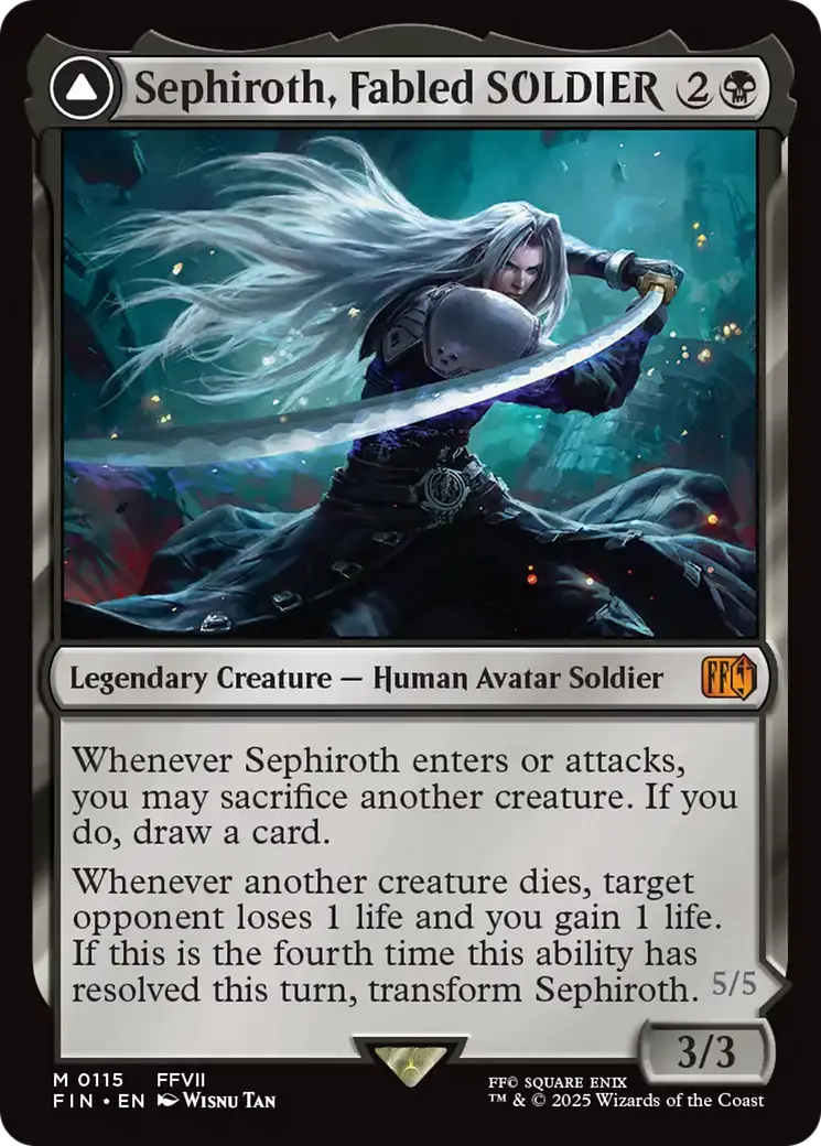 Sephiroth, Fabled SOLDIER // Sephiroth, One-Winged Angel — Final Fantasy — Magic: The Gathering