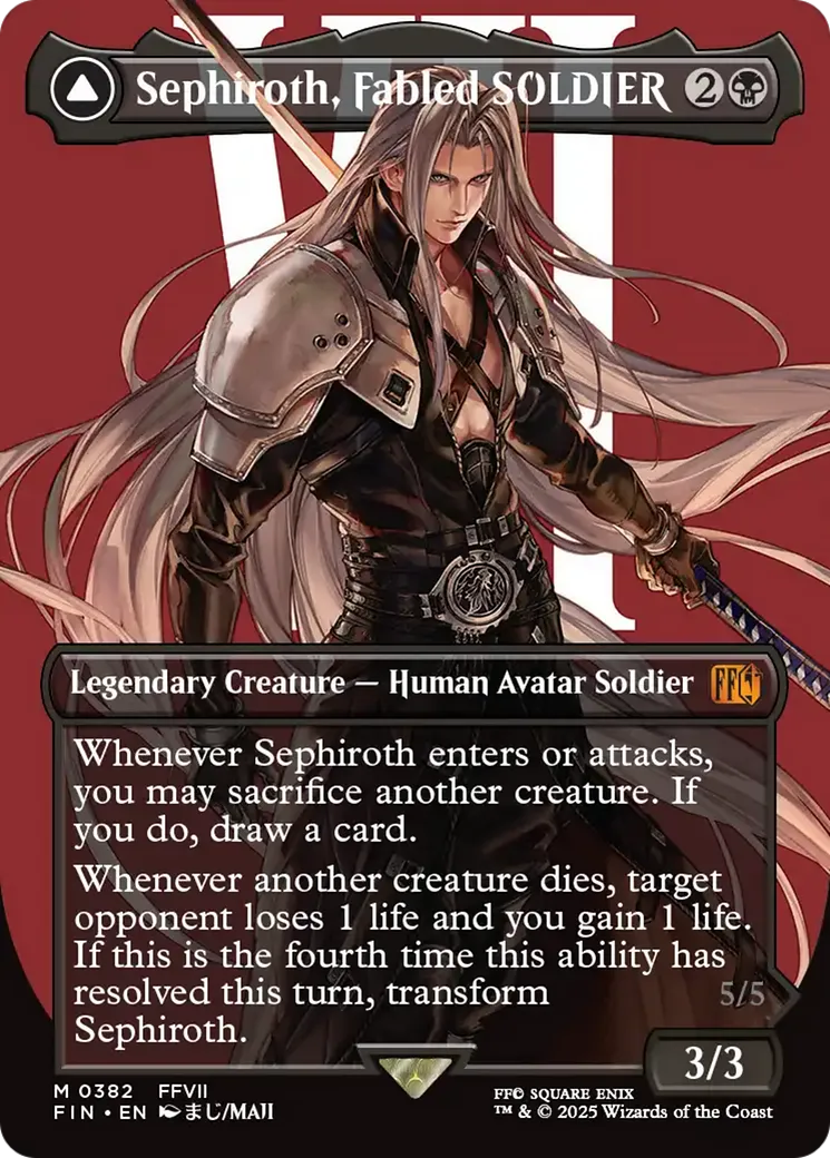 Sephiroth, Fabled SOLDIER // Sephiroth, One-Winged Angel — Final Fantasy — Magic: The Gathering