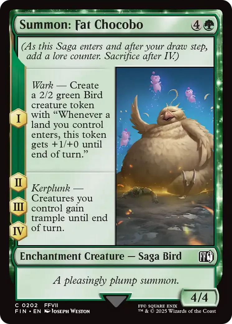 Summon: Fat Chocobo — Final Fantasy — Magic: The Gathering