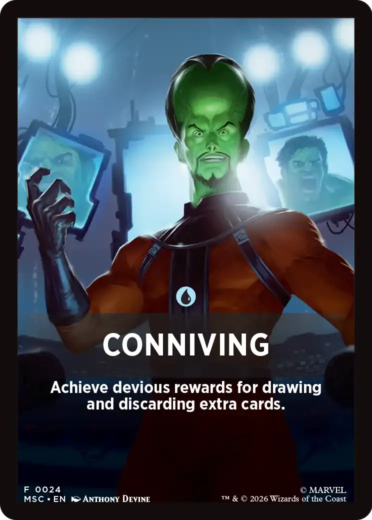 Conniving — Marvel Super Heroes Jumpstart Front Cards — Magic: The Gathering