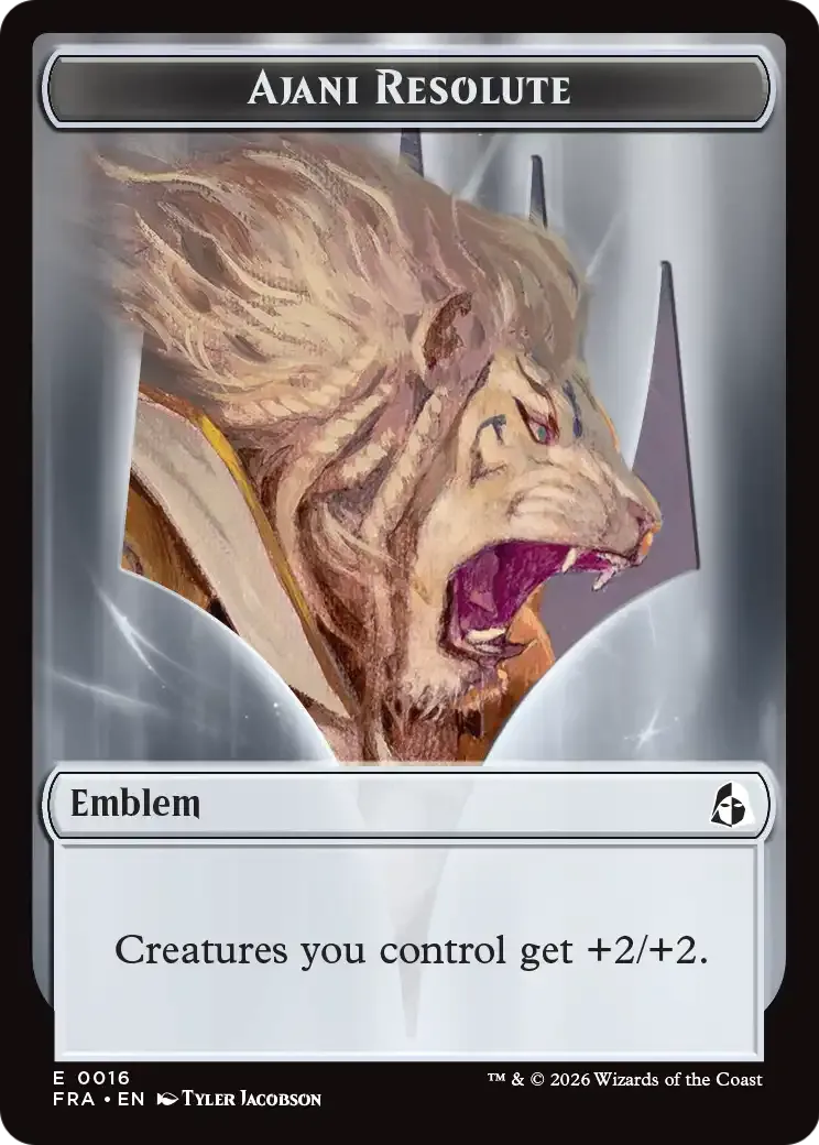 Ajani Resolute Emblem — Reality Fracture — Magic: The Gathering