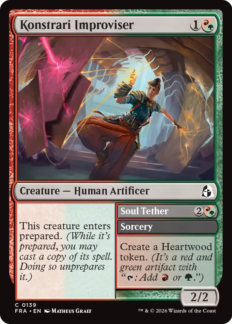 Improvisatrice de Konstrari // Soul Tether — Reality Fracture — Magic: The Gathering