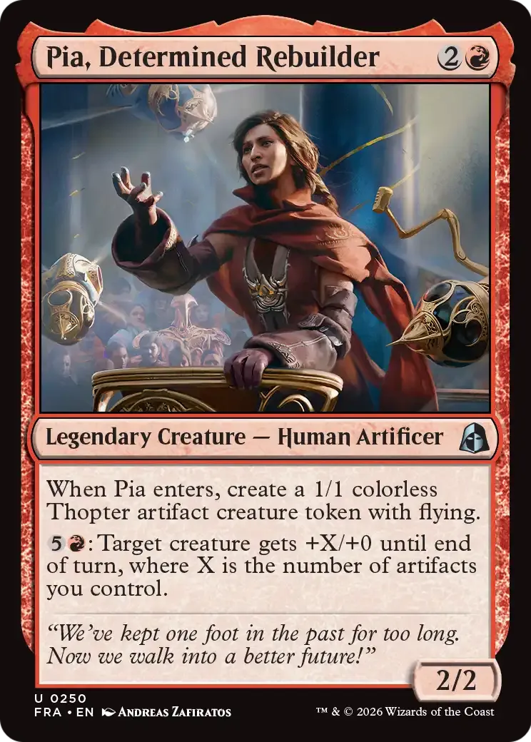Pia, Determined Rebuilder — Reality Fracture — Magic: The Gathering