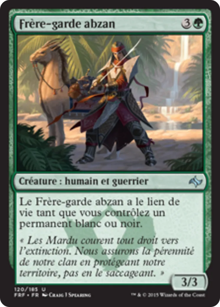 Frère-garde abzan — Fate Reforged — Magic: The Gathering