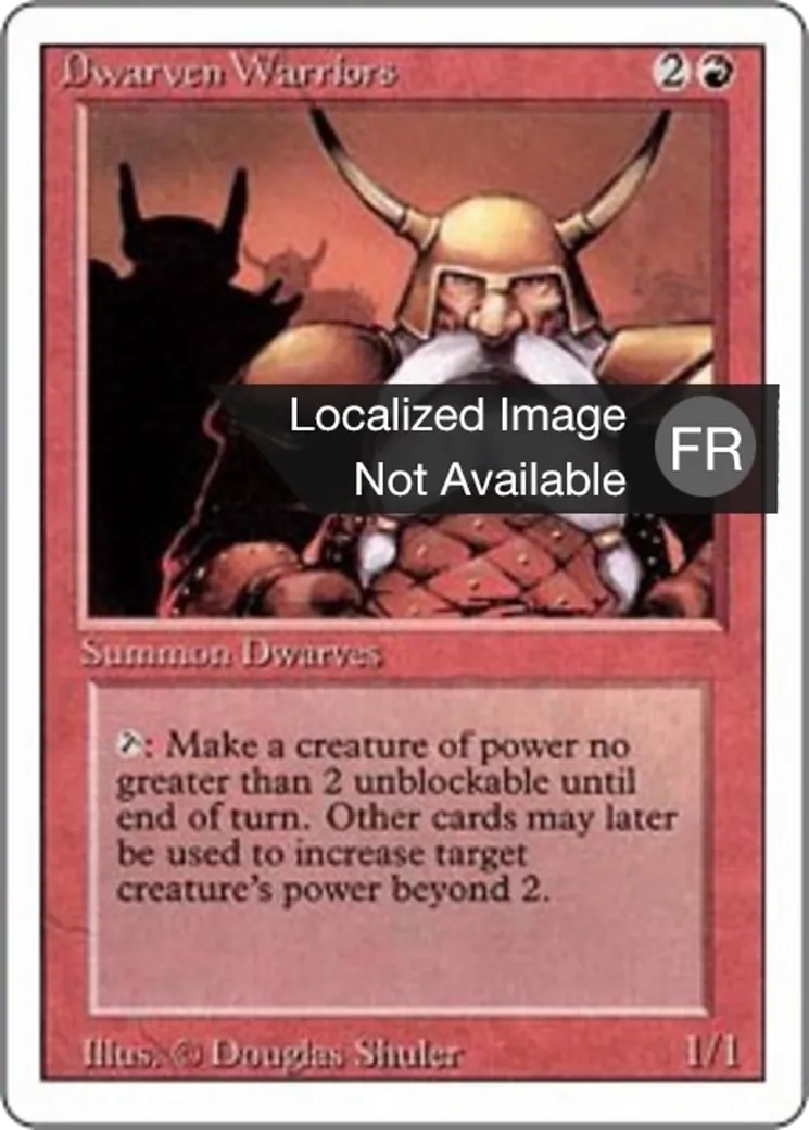 Dwarven Warriors — Foreign White Border — Magic: The Gathering