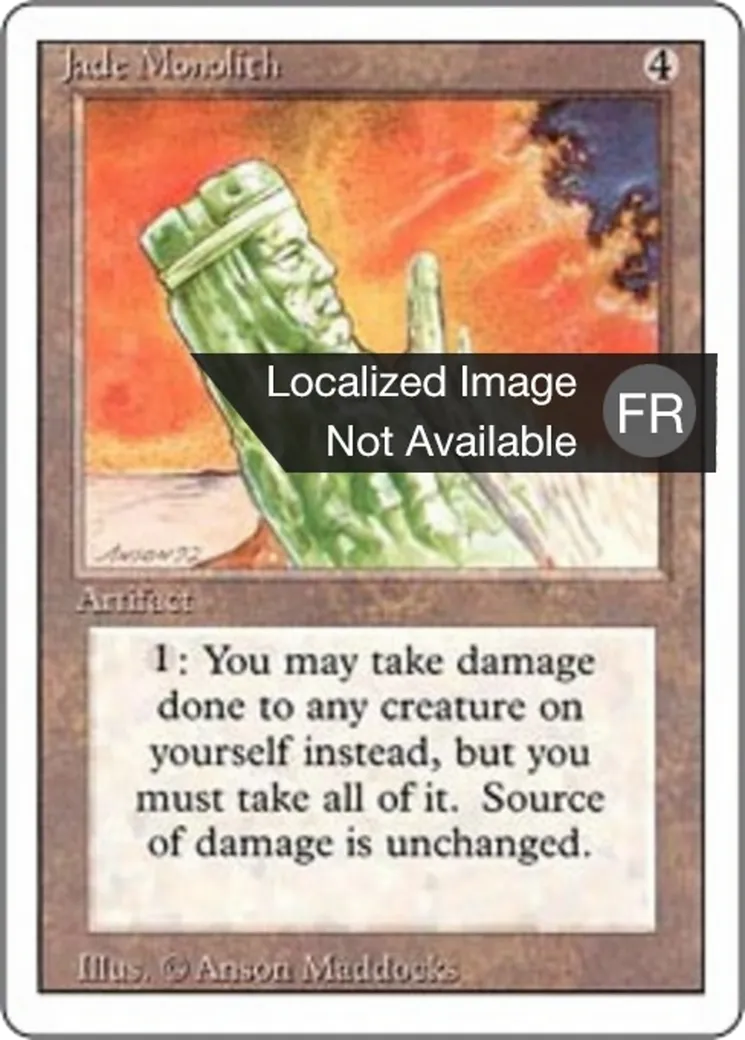Jade Monolith — Foreign White Border — Magic: The Gathering