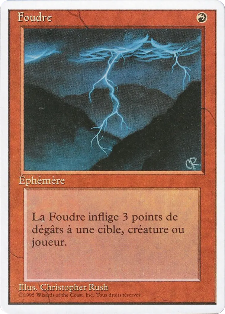 Lightning Bolt — Foreign White Border — Magic: The Gathering