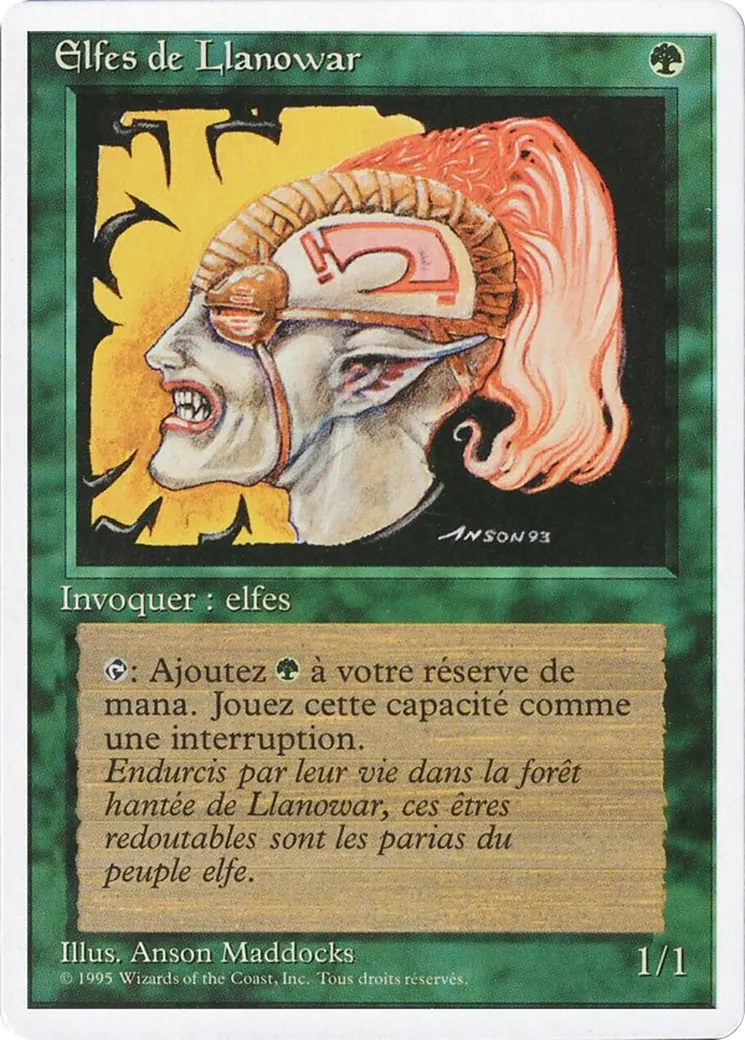 Elfes de Llanowar — Foreign White Border — Magic: The Gathering