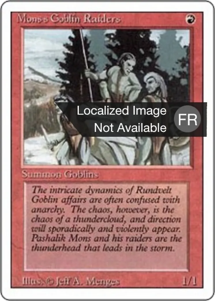 Mons's Goblin Raiders — Foreign White Border — Magic: The Gathering