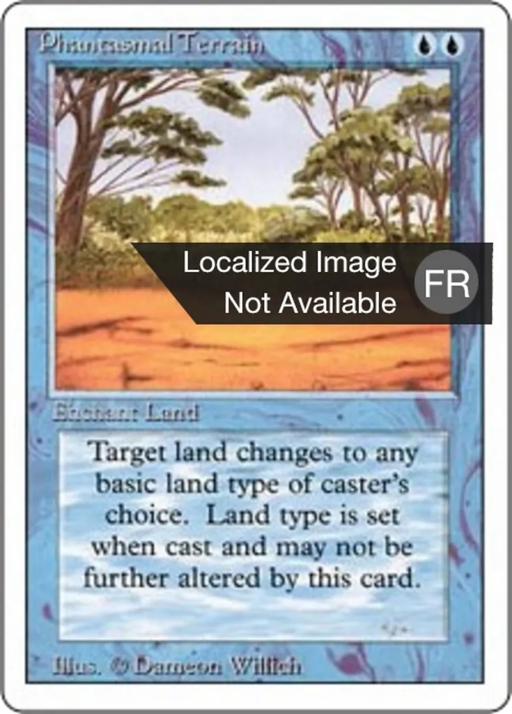 Phantasmal Terrain — Foreign White Border — Magic: The Gathering