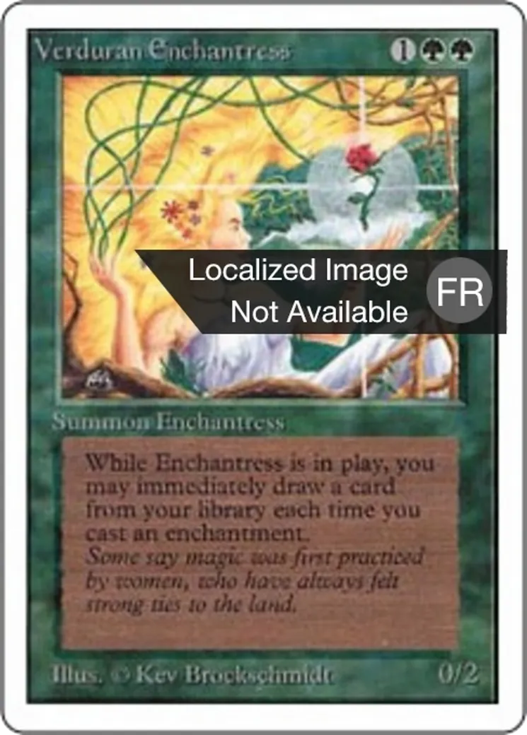 Verduran Enchantress — Foreign White Border — Magic: The Gathering