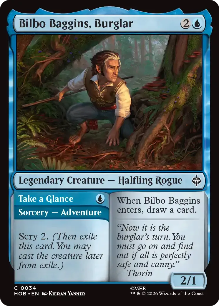 Bilbo Sacquet, cambrioleur // Take a Glance — The Hobbit — Magic: The Gathering