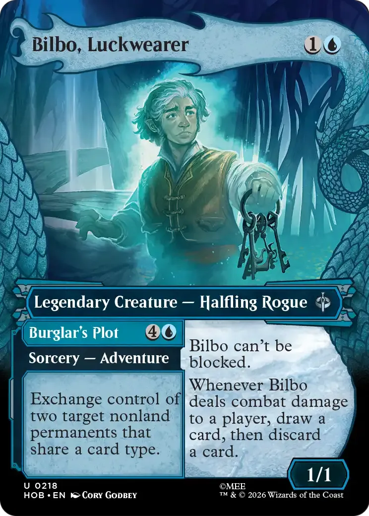 Bilbo, Luckwearer // Burglar's Plot — The Hobbit — Magic: The Gathering