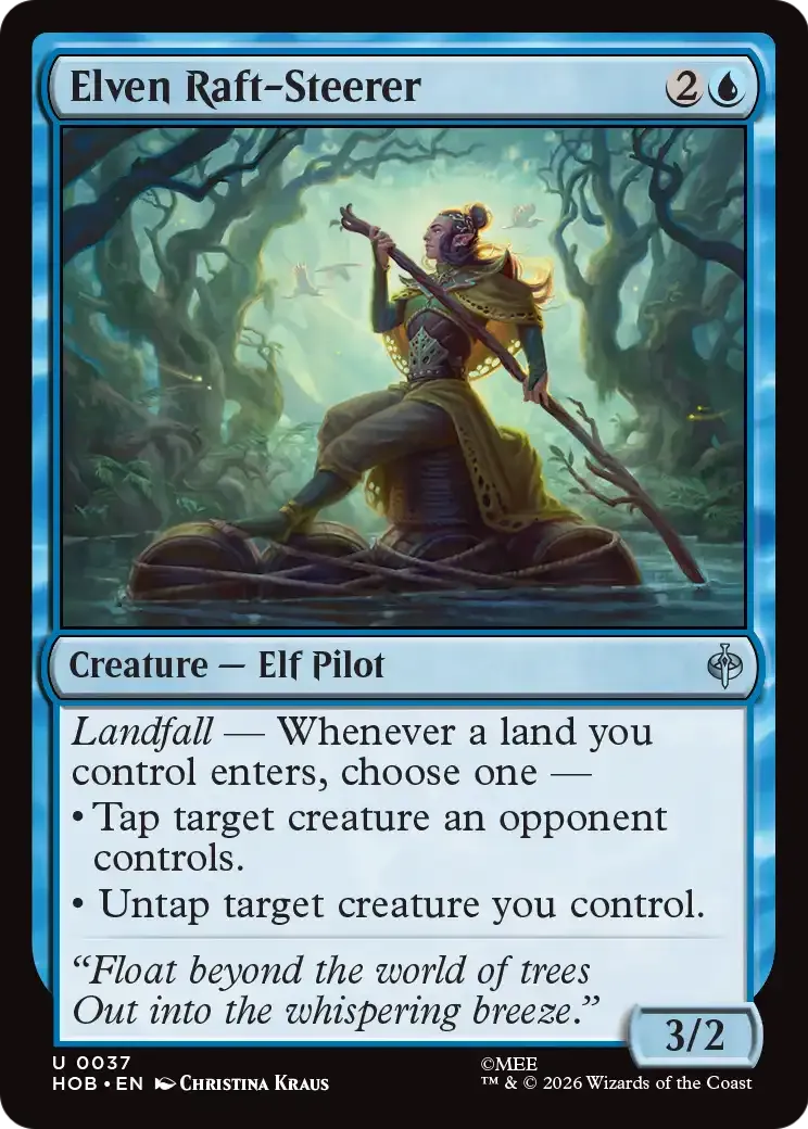 Timonier de radeau elfe — The Hobbit — Magic: The Gathering