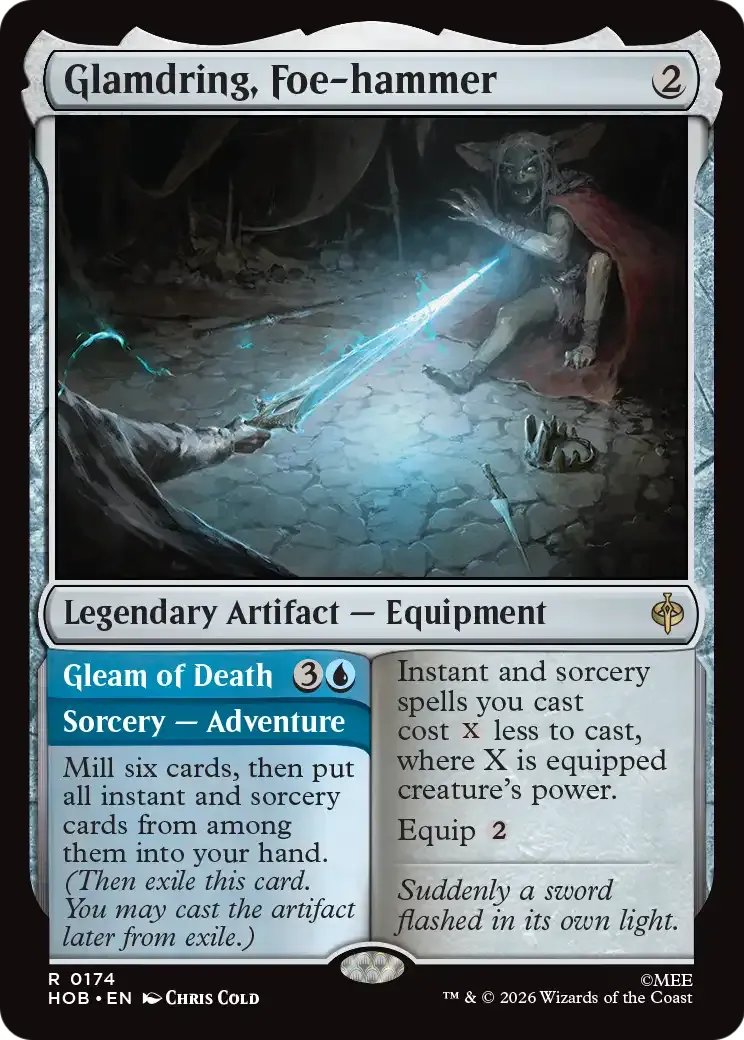 Glamdring, Foe-hammer // Gleam of Death — The Hobbit — Magic: The Gathering