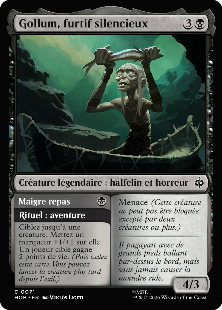 Gollum, furtif silencieux // Meager Meal — The Hobbit — Magic: The Gathering