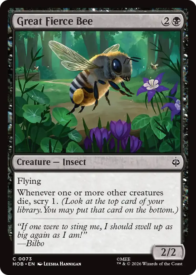Grosse abeille féroce — The Hobbit — Magic: The Gathering