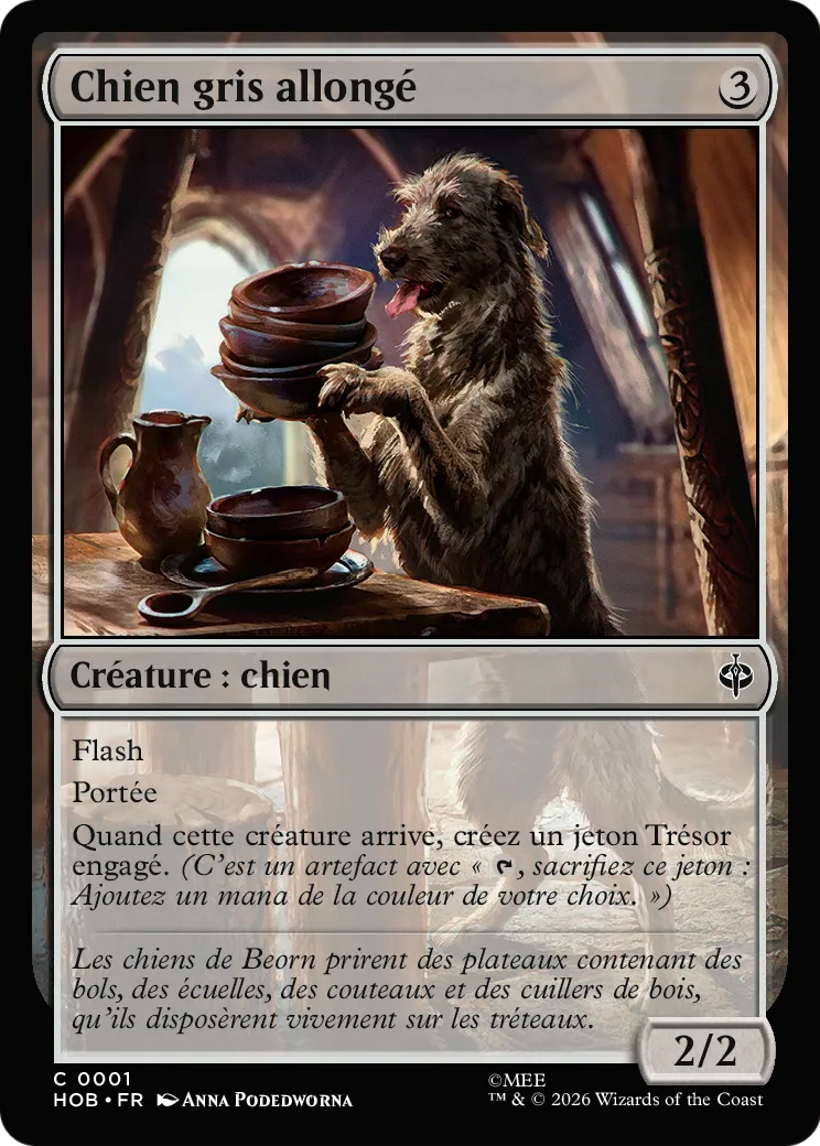 Chien gris allongé — The Hobbit — Magic: The Gathering