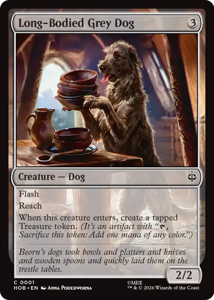 Chien gris allongé — The Hobbit — Magic: The Gathering