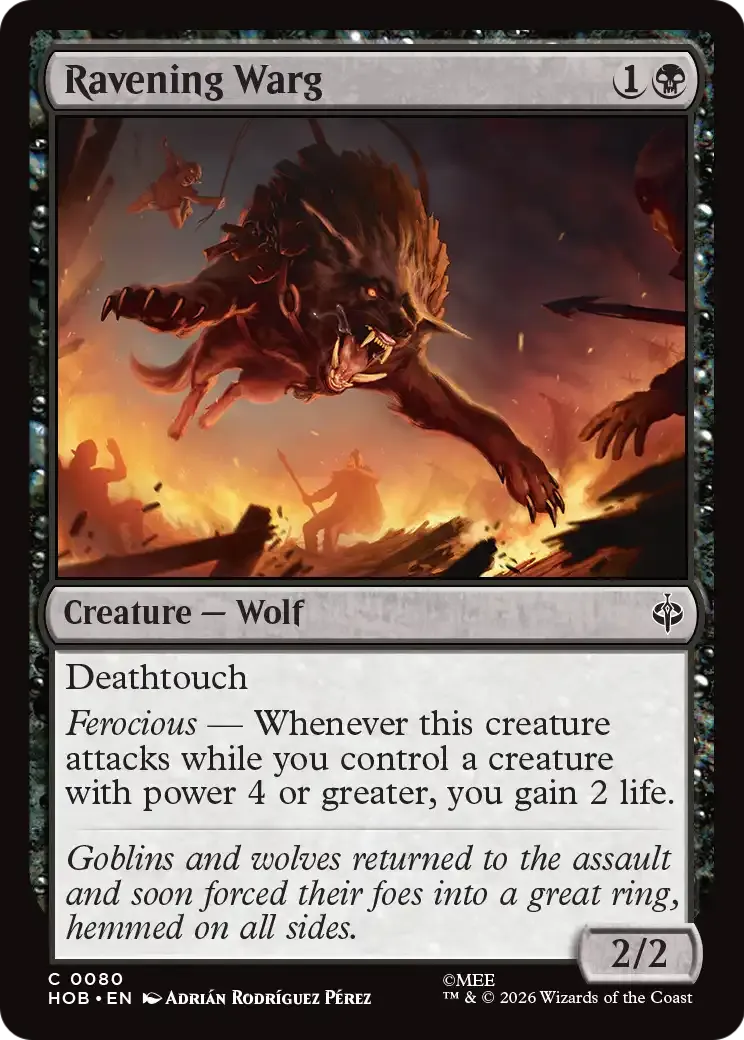 Ravening Warg — The Hobbit — Magic: The Gathering