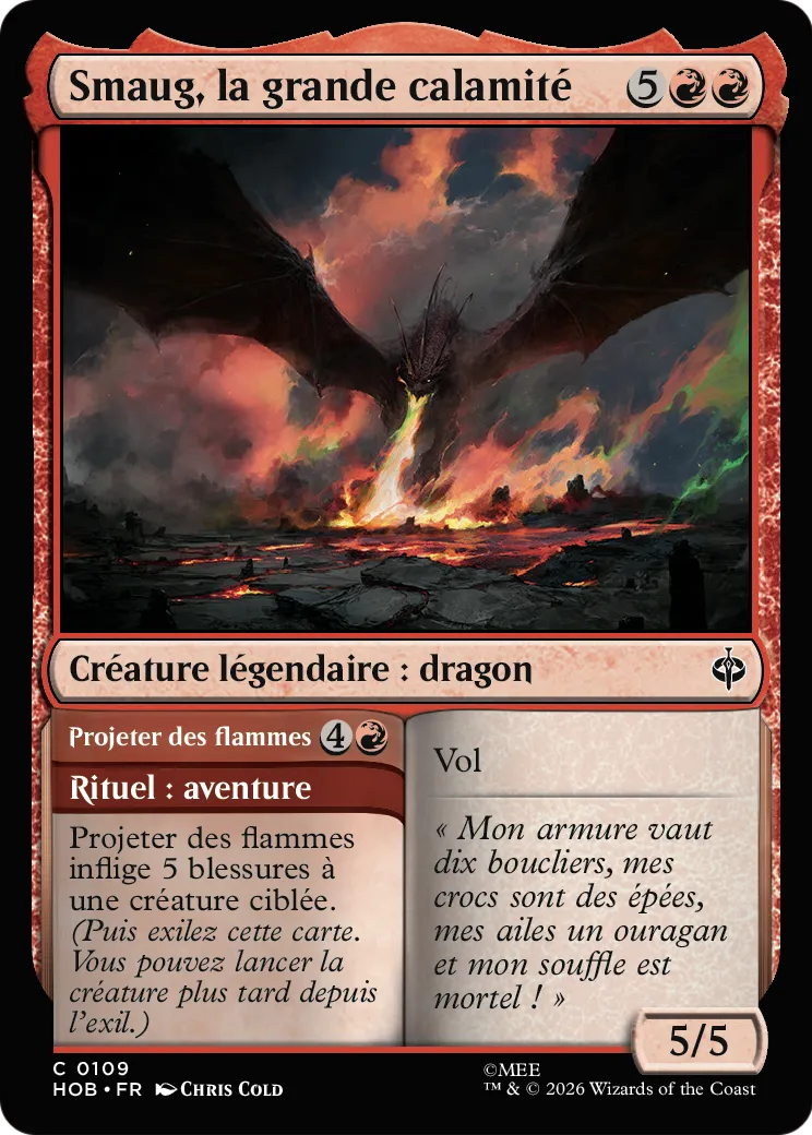 Smaug, la grande calamité // Spew Flame — The Hobbit — Magic: The Gathering