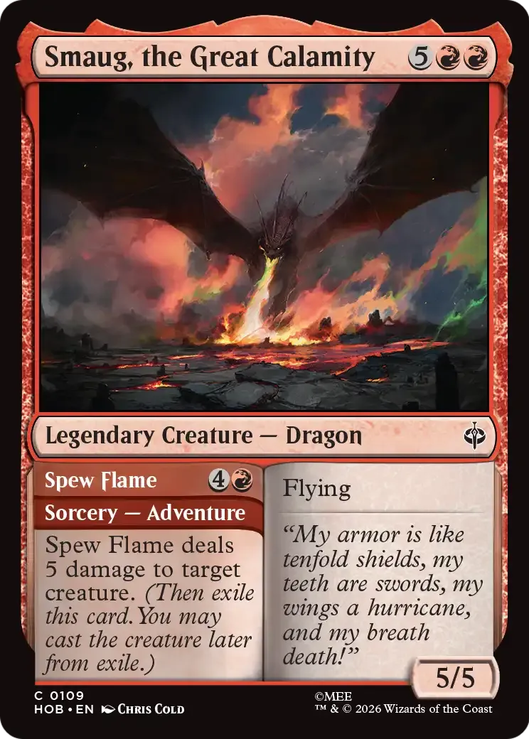 Smaug, la grande calamité // Spew Flame — The Hobbit — Magic: The Gathering