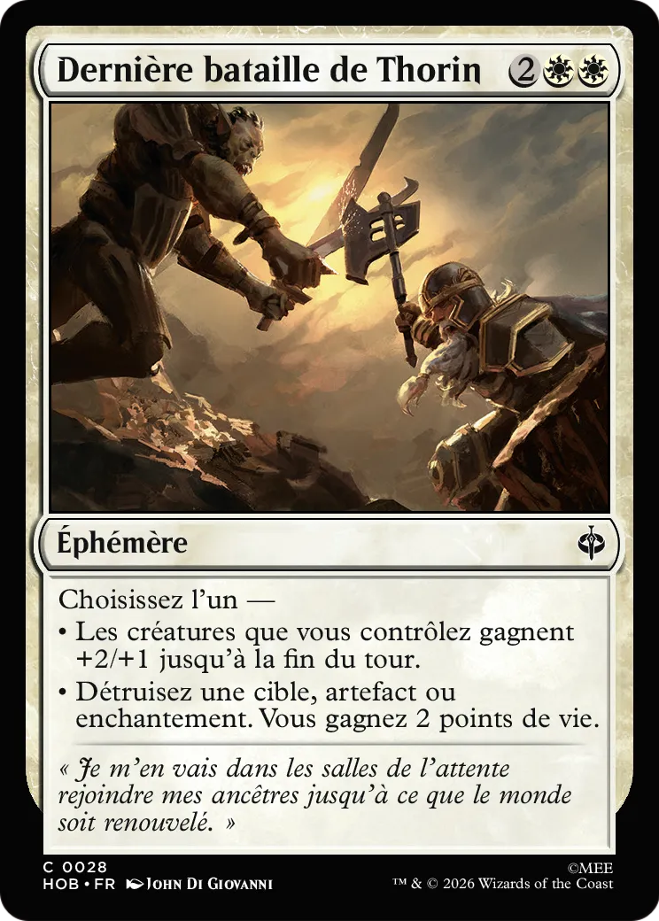 Dernière bataille de Thorin — The Hobbit — Magic: The Gathering