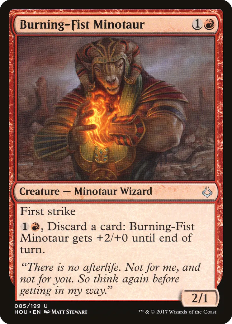 Burning-Fist Minotaur — Hour of Devastation — Magic: The Gathering