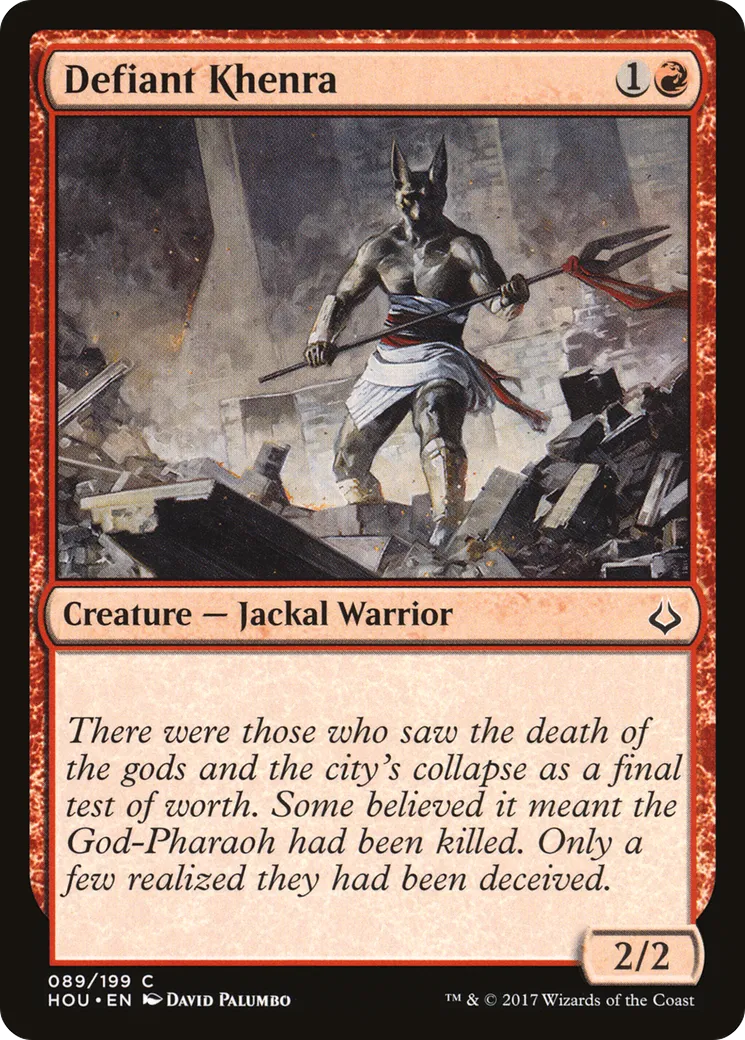 Defiant Khenra — Hour of Devastation — Magic: The Gathering