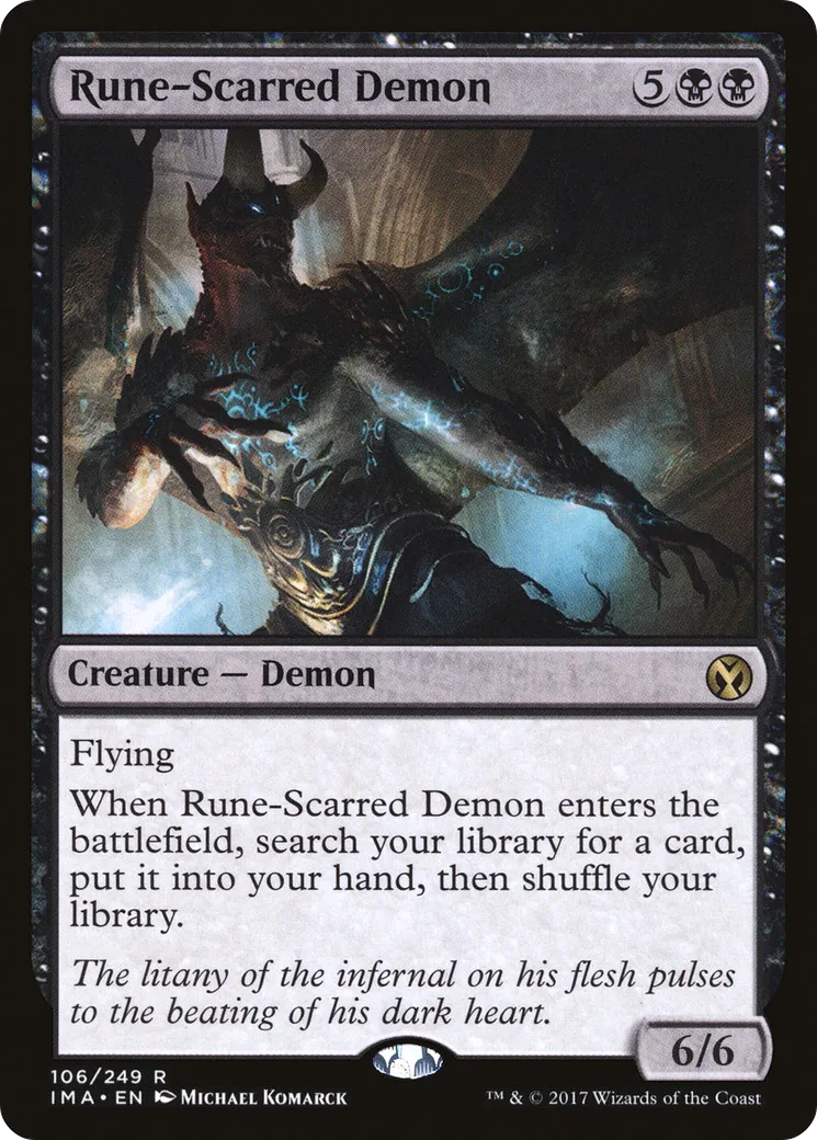 Rune-Scarred Demon — Iconic Masters — Magic: The Gathering