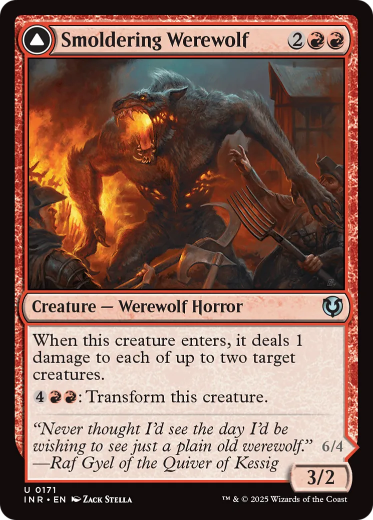 Loup-garou fumant // Loup de l'effroi en éruption — Innistrad Remastered — Magic: The Gathering