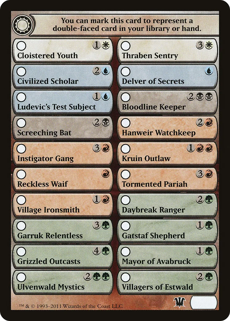 Innistrad Checklist — Innistrad — Magic: The Gathering