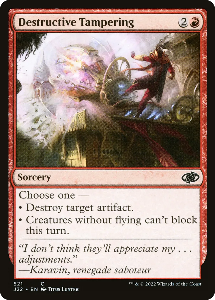 Destructive Tampering — Jumpstart 2022 — Magic: The Gathering