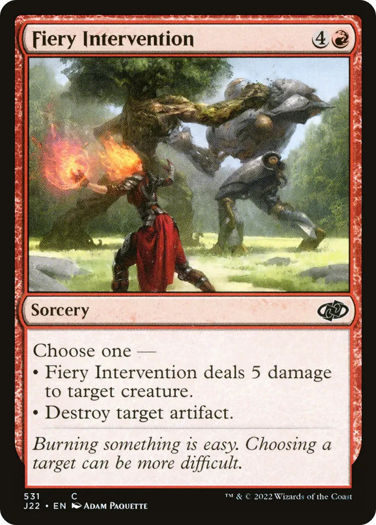 Fiery Intervention — Jumpstart 2022 — Magic: The Gathering