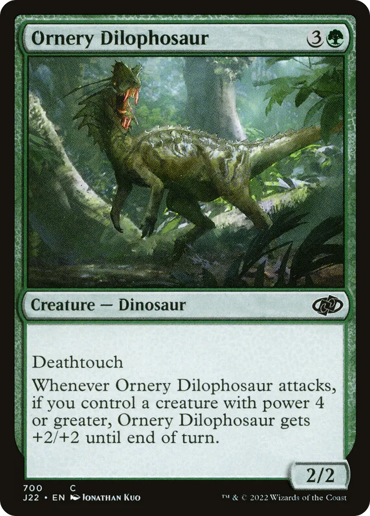 Ornery Dilophosaur — Jumpstart 2022 — Magic: The Gathering