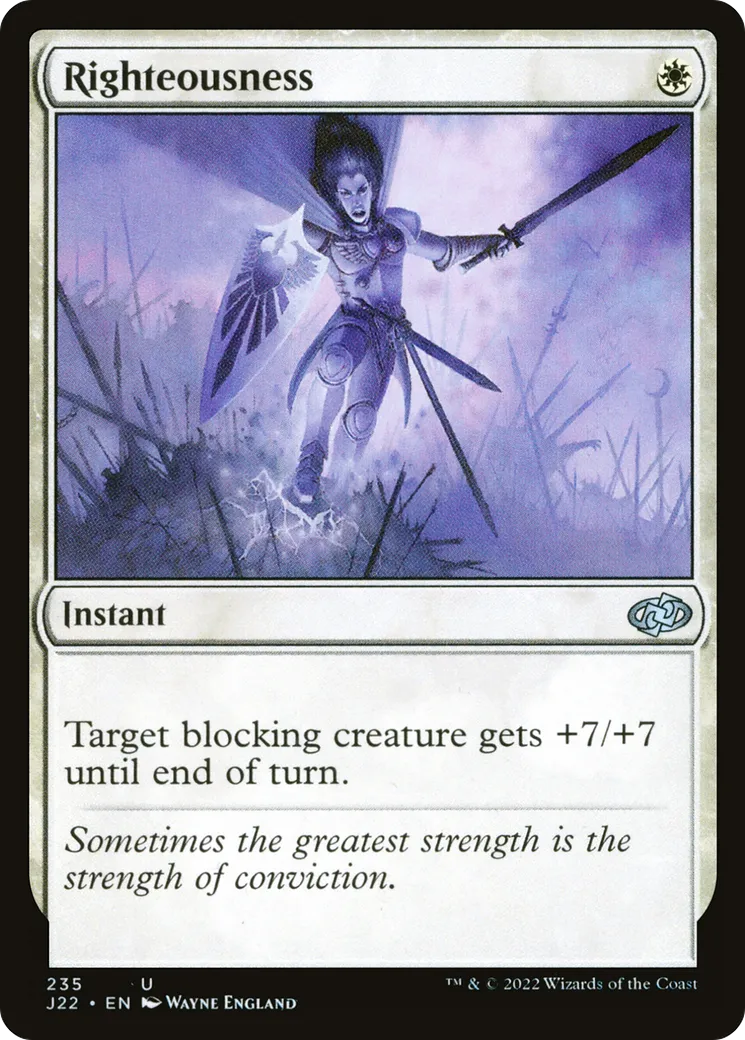 Righteousness from Jumpstart 2022 - Magic: The Gathering