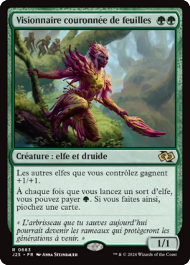 Visionnaire couronnée de feuilles — Foundations Jumpstart — Magic: The Gathering