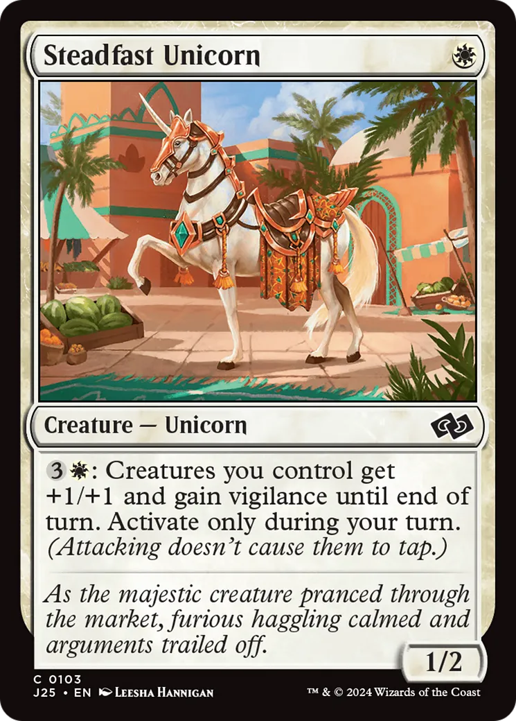Steadfast Unicorn — Foundations Jumpstart — Magic: The Gathering