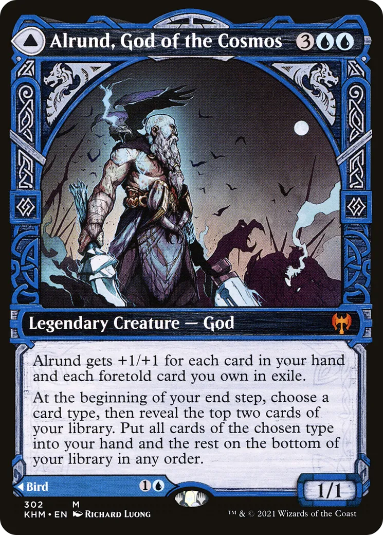 Alründ, dieu du Cosmos // Hakka, corbeau chuchotant — Kaldheim — Magic: The Gathering